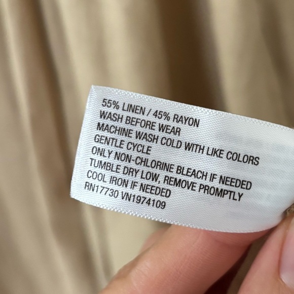 NWOT Universal Thread Tan Linen Blend Cottagecore Fit and Flare Midi Dress - Picture 7 of 10